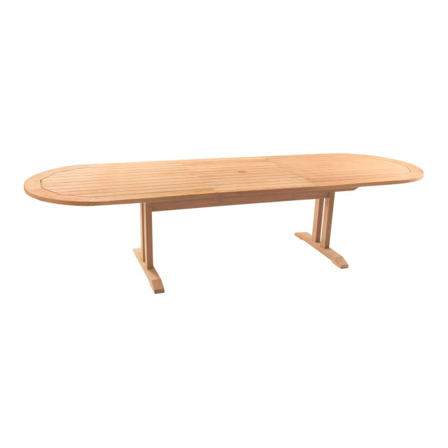 POVL Outdoor Calera 95" - 124" Teak Extending Oval Dining Table