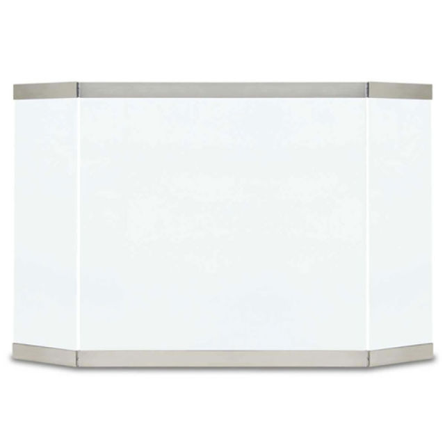 Pilgrim Modern Glass Tri Panel Fireplace Screen