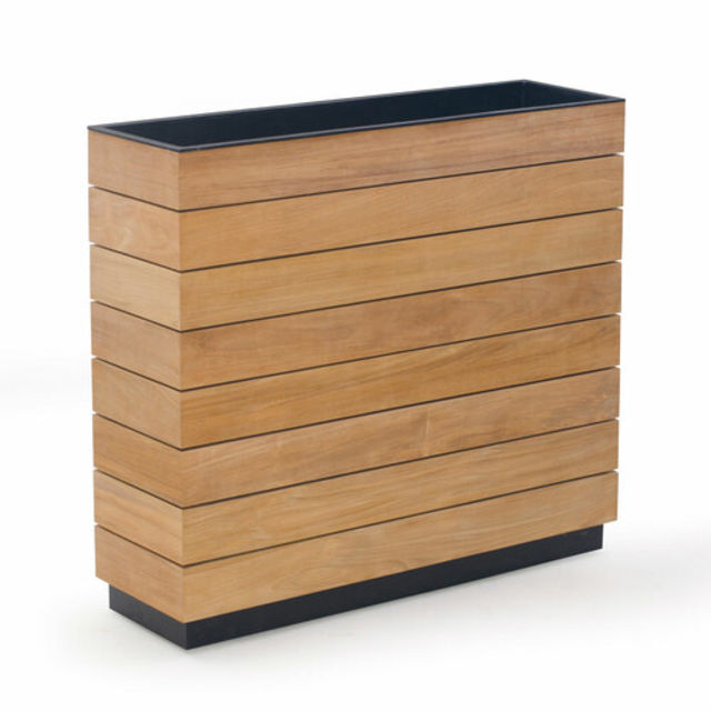 POVL Outdoor Erin Rectangular Teak Trough Planter