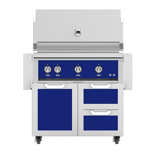 Hestan 36" Gas Grill with Rotisserie on Combo Tower Cart