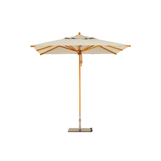 Woodline Shade Solutions Safari 10' Square Wood Market Patio Umbrella