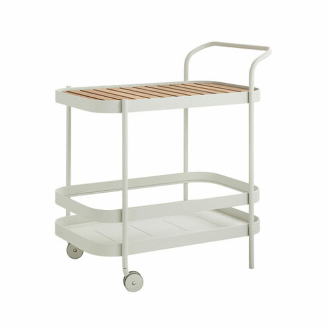 Cane-line Roll 31" Aluminum Rectangular Outdoor Bar Trolley Cart