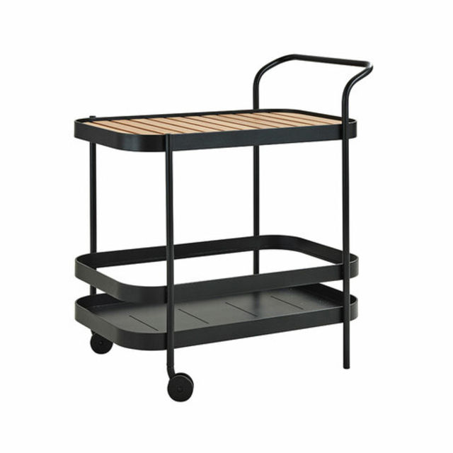 Cane-line Roll 31" Aluminum Rectangular Outdoor Bar Trolley Cart