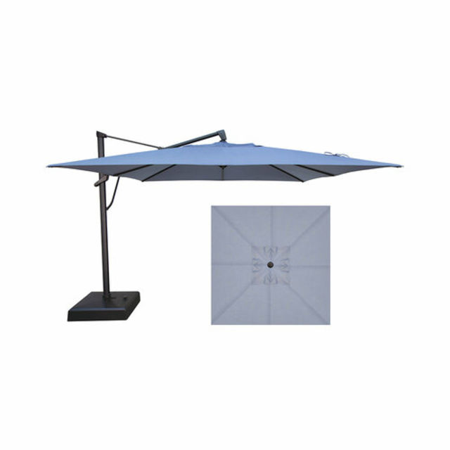 Treasure Garden AKZ PLUS 11.5' Square Aluminum Cantilever Patio Umbrella