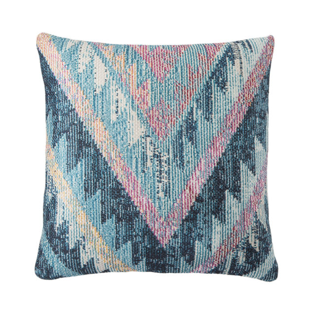 Jaipur Living 18" x 18" Petra Tribal Blue Outdoor Pillow