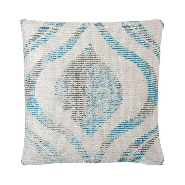 Jaipur Living 18" x 18" Cymbal Geometric Teal Cream Outdoor Pillow