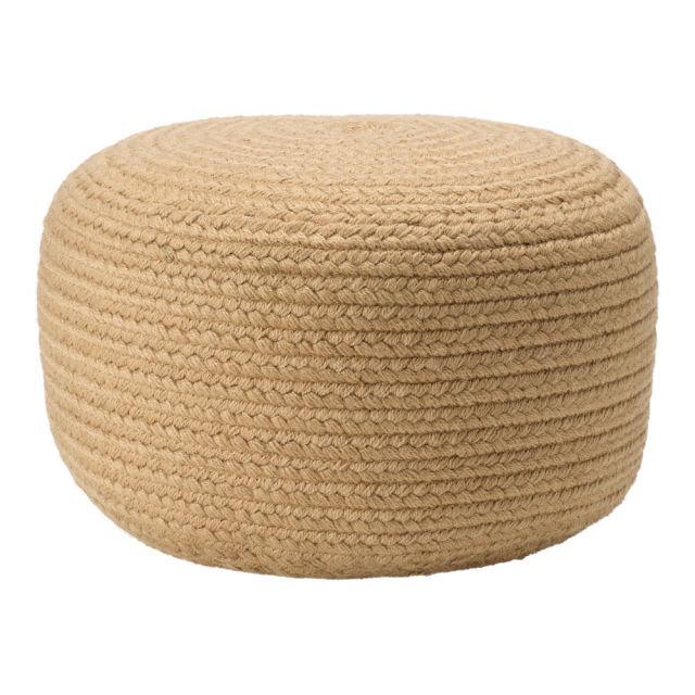 Jaipur Living Vibe Santa Rosa Solid Beige Cylinder Outdoor Pouf