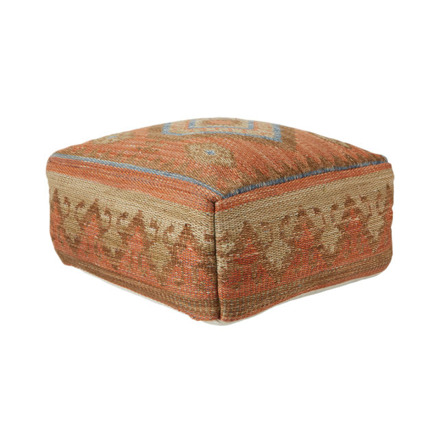 Jaipur Living Ember Tribal Orange Cuboid Outdoor Pouf