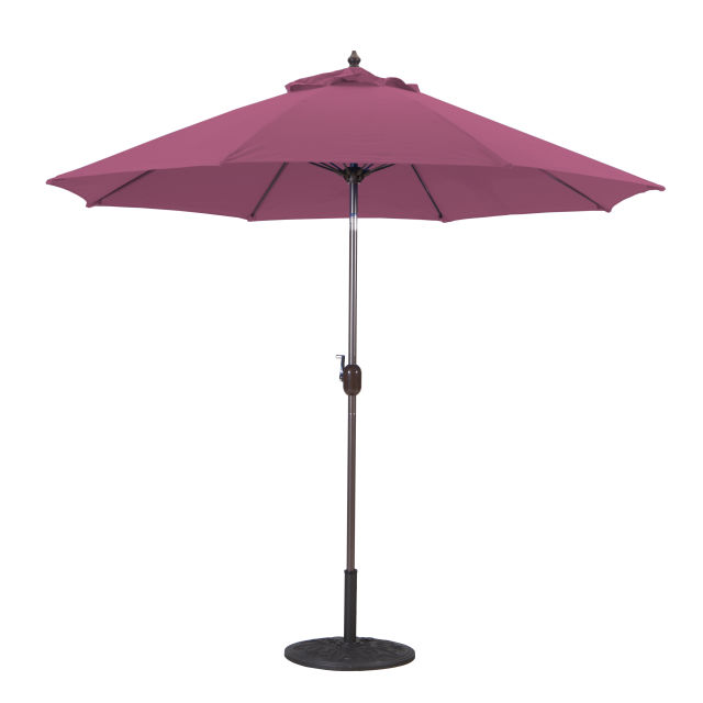 Galtech Push Button Tilt 9' Round Aluminum Market Patio Umbrella