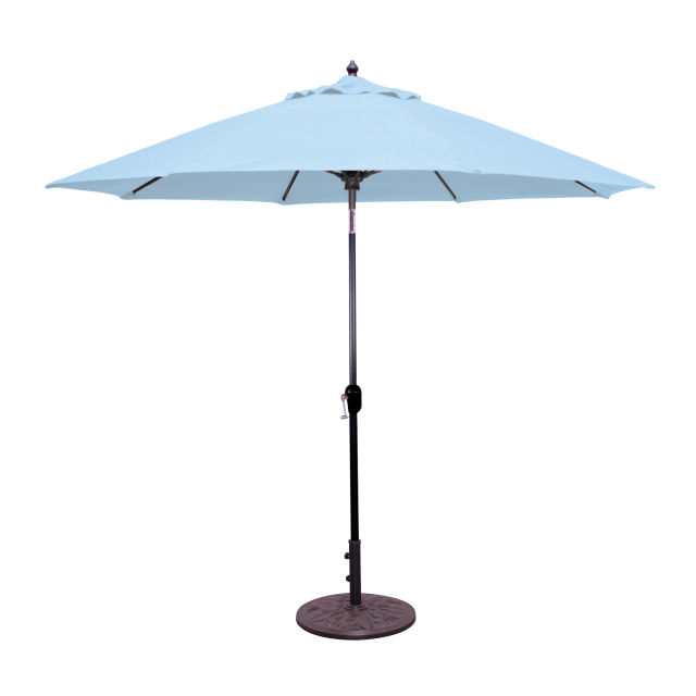 Galtech Auto Tilt 9' Round Aluminum Market Patio Umbrella