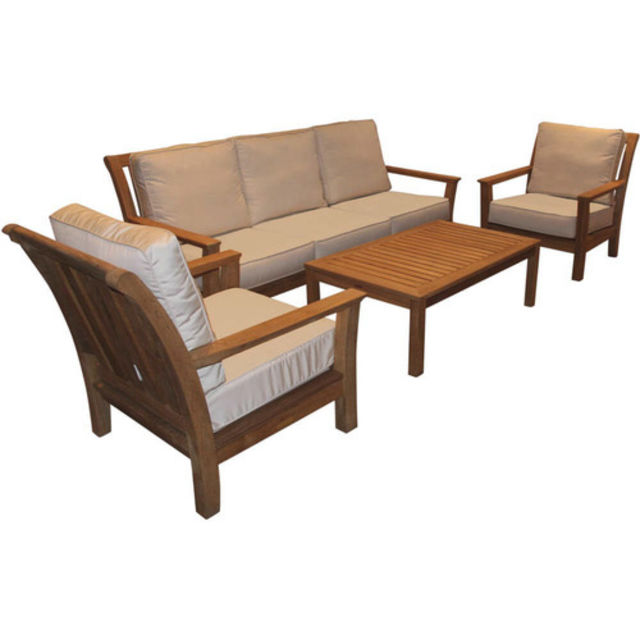 Kingsley Bate Classic/Chelsea 4-Piece Conversational Outdoor Lounging Set with 2 Chairs