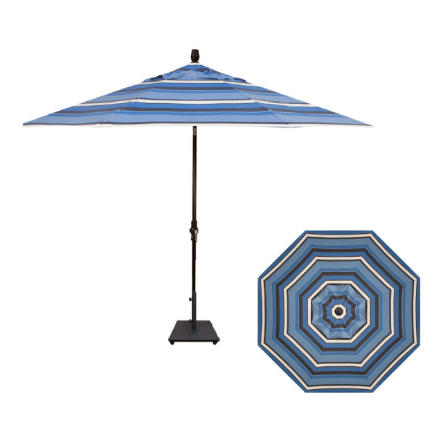 Treasure Garden Collar Tilt 11' Octagonal Aluminum Market Patio Umbrella - SWV