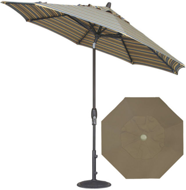 Treasure Garden Auto Tilt 9' Octagonal Aluminum Market Patio Umbrella