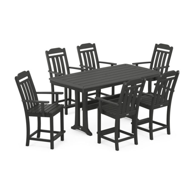 Polywood Country Living Arm Chair 7-Piece Counter Set with Trestle Legs