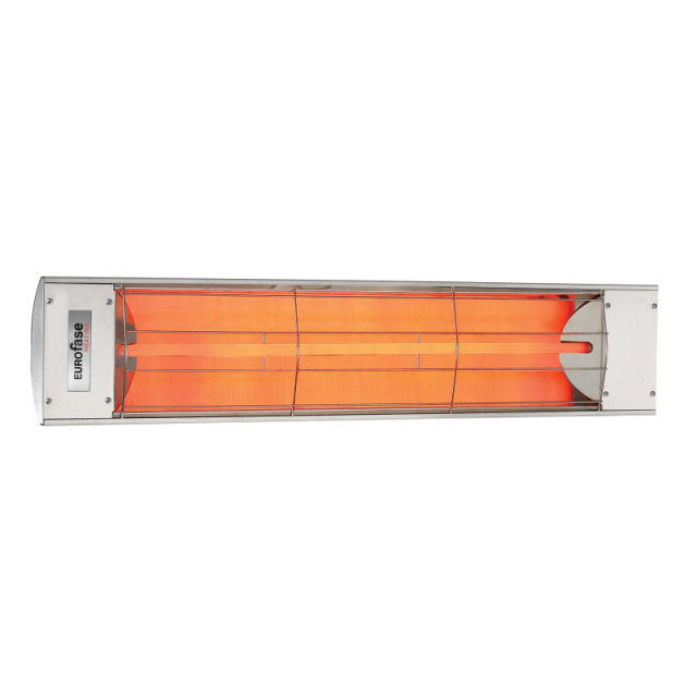 Eurofase 4000W Electric Double Element Patio Heater - 39" Stainless Steel