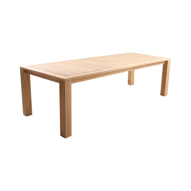 POVL Outdoor Foundation 97" 8-Seat Teak Dining Set with Foundation Bench and Calera Chairs