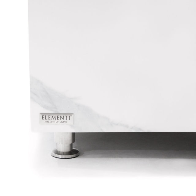 Elementi Home Bianco 46" Marble Porcelain Square Coffee Table