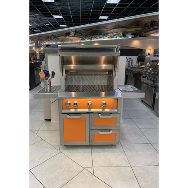 Hestan 36" Gas Grill with Rotisserie on Combo Tower Cart