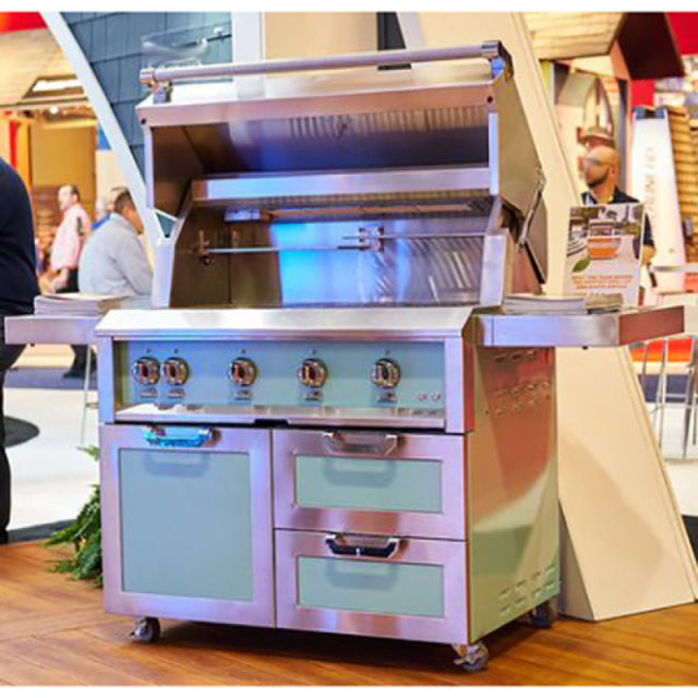 Hestan 42" Gas Grill with Rotisserie on Combo Tower Cart