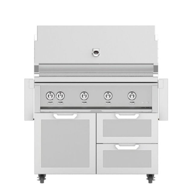 Hestan 42" Gas Grill with Rotisserie on Combo Tower Cart