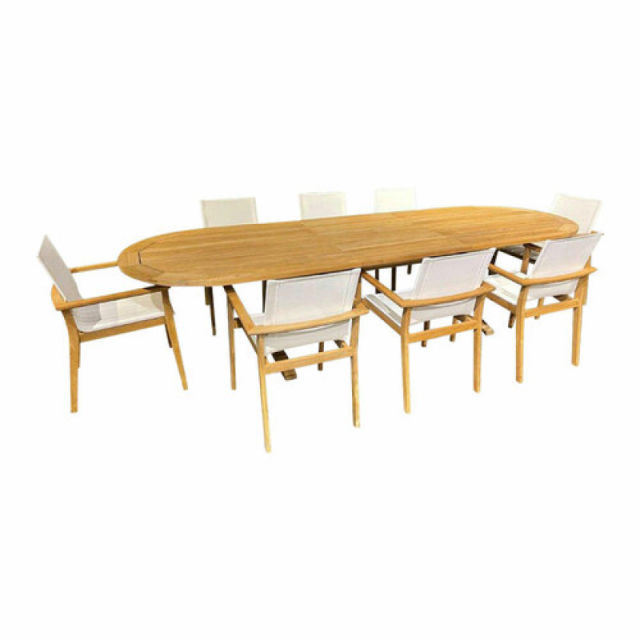 POVL Outdoor Menlo 8-Seat Oval Dining Set