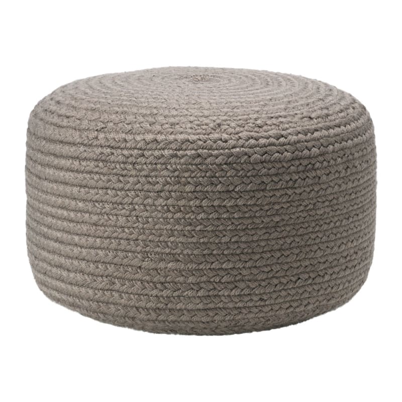 Jaipur Living Vibe Santa Rosa Light Gray Cylinder Outdoor Pouf