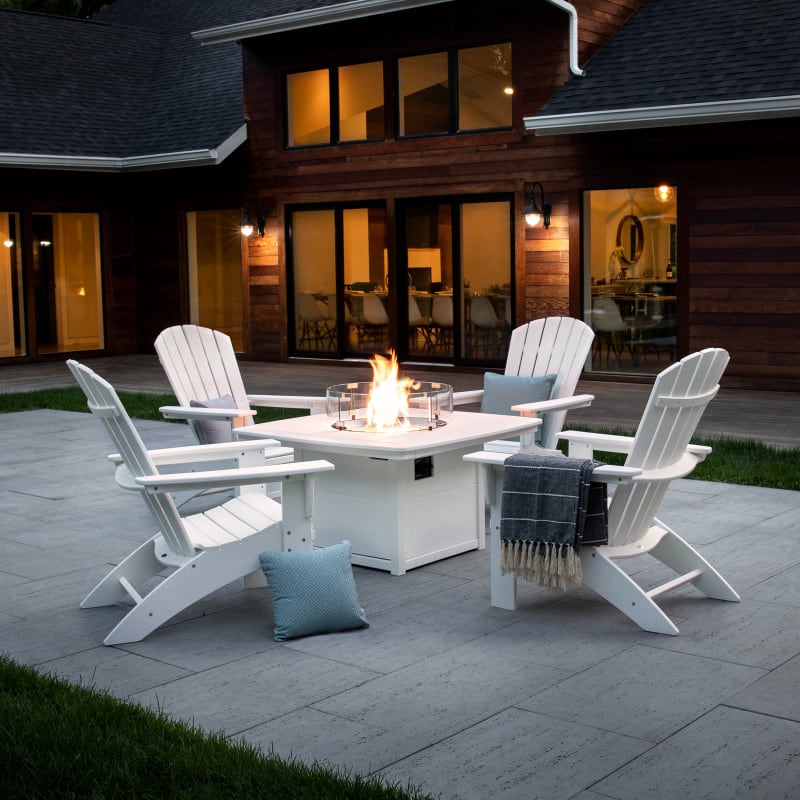 Polywood round 2024 fire pit table