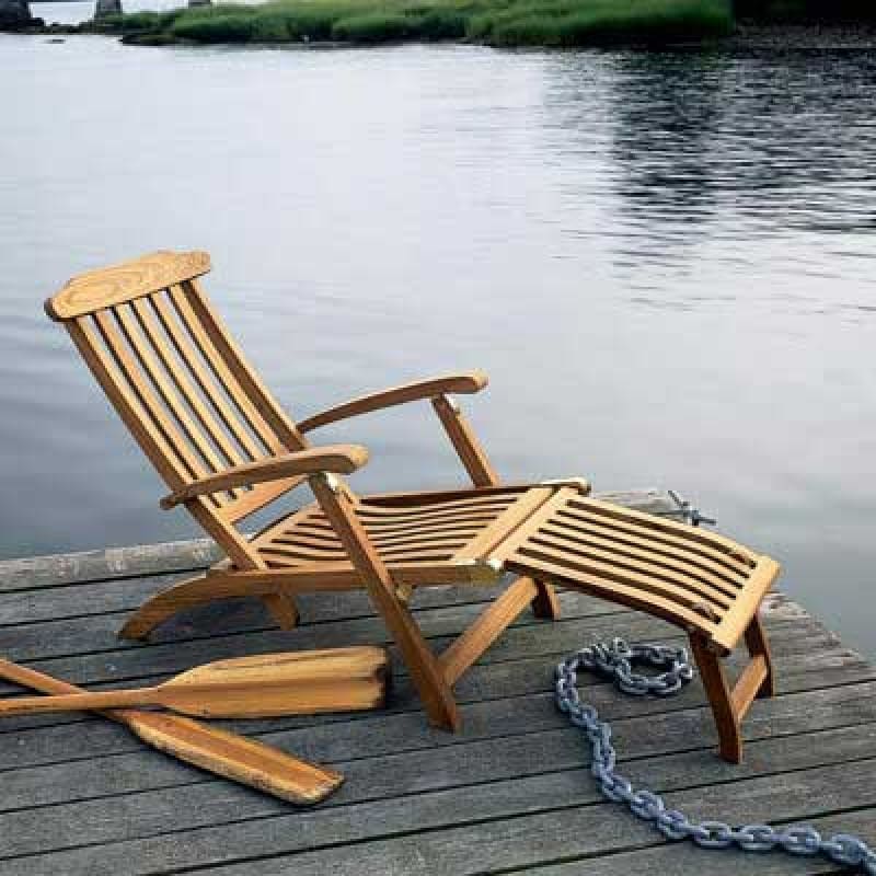 Normal Teak Steamer Chair (inc. Cushion)