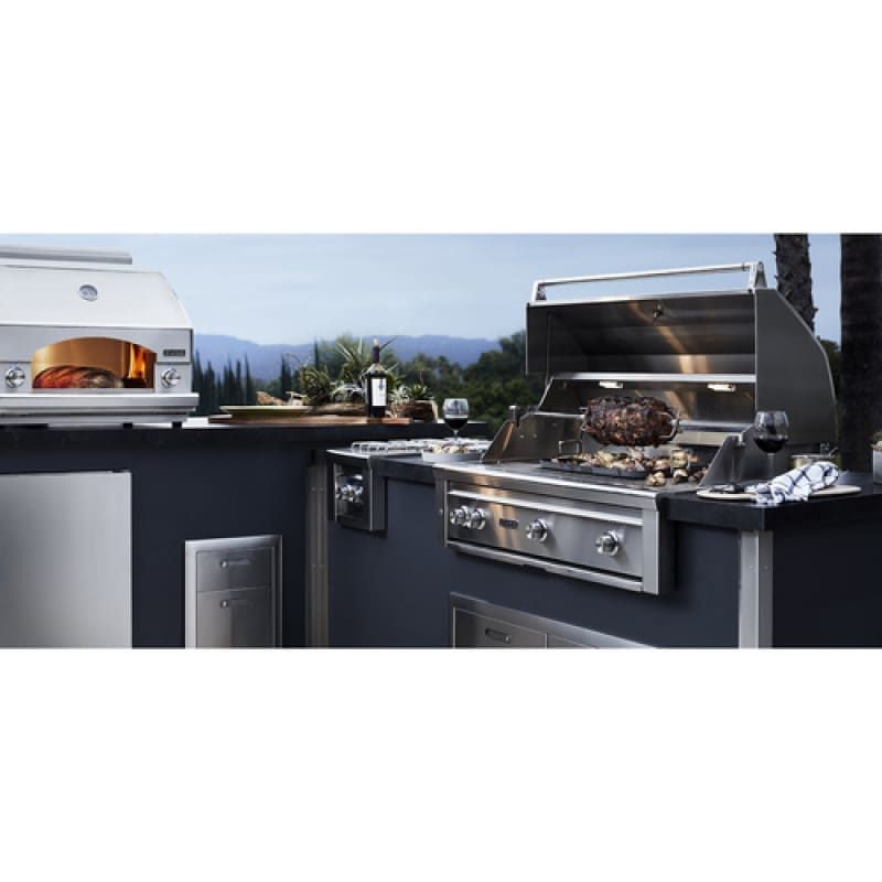 GRILLSKÄR Outdoor kitchen, gas grill/side burner/stainless steel