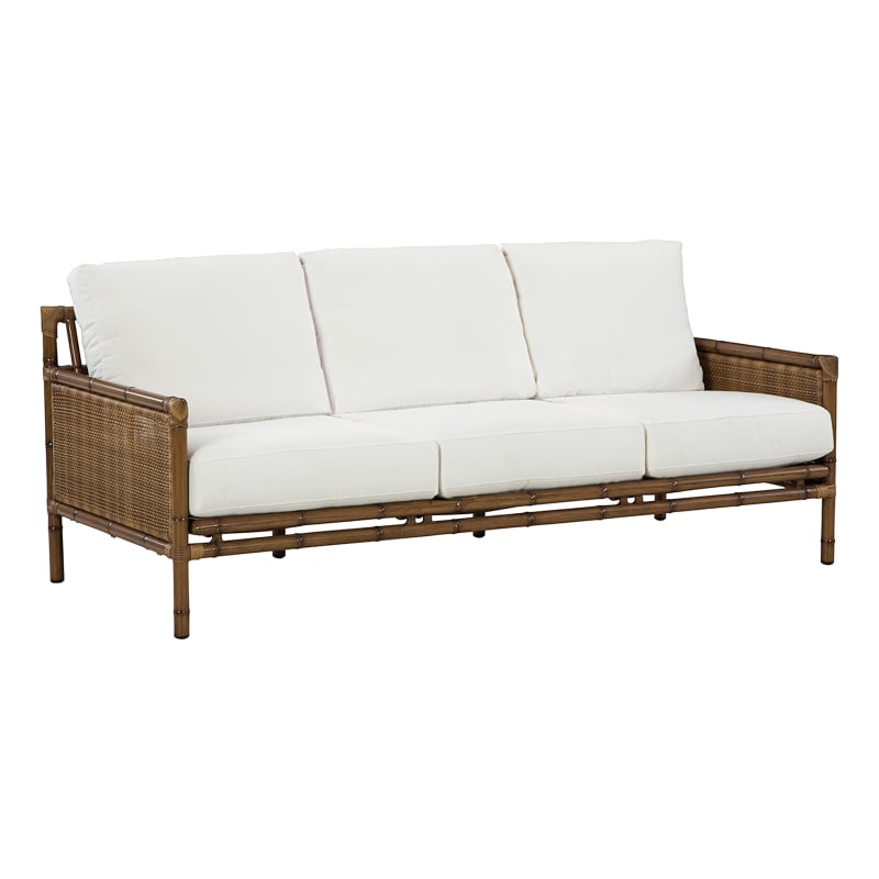 Lane Venture Brooks Wicker Sofa with Seat Cushions AuthenTEAK