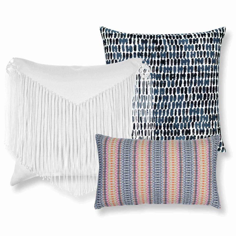 Indigo Peacock Pillow Set - Peacock Pillows 