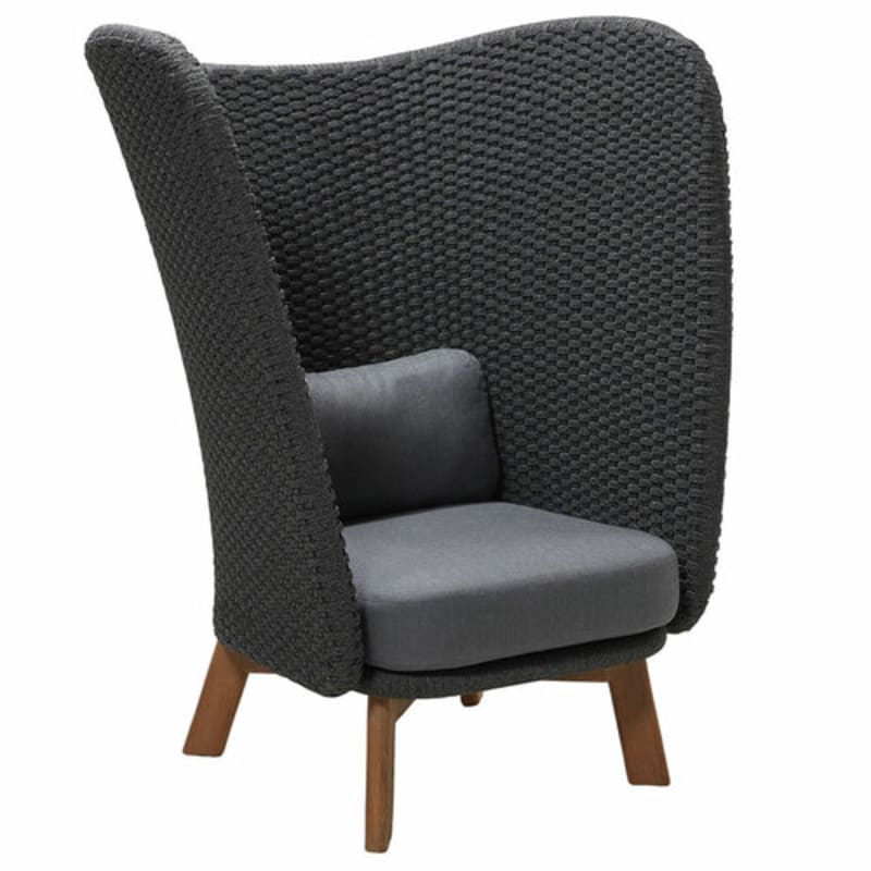 Rope Winged Lounge Armchair & Footstool