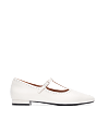 Alca White Leather Ballet Flats