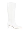 Cacique White Boxed Leather Knee High Boots