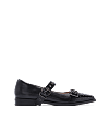 Rissa Black Leather & Hardware Flats