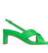 Starling Green Leather Low Heels