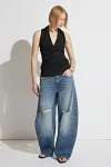 Daisy Ripped Horseshoe Jean