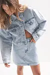 Esme Rhinestone Denim Skirt