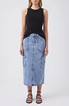 Tilly Denim Cargo Midi Skirt