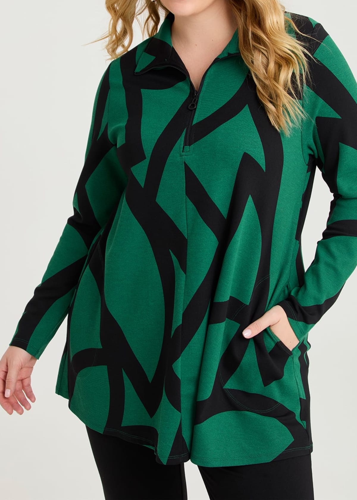 Abstract Zip Collar Ponte Tunic — photo 1 of 1