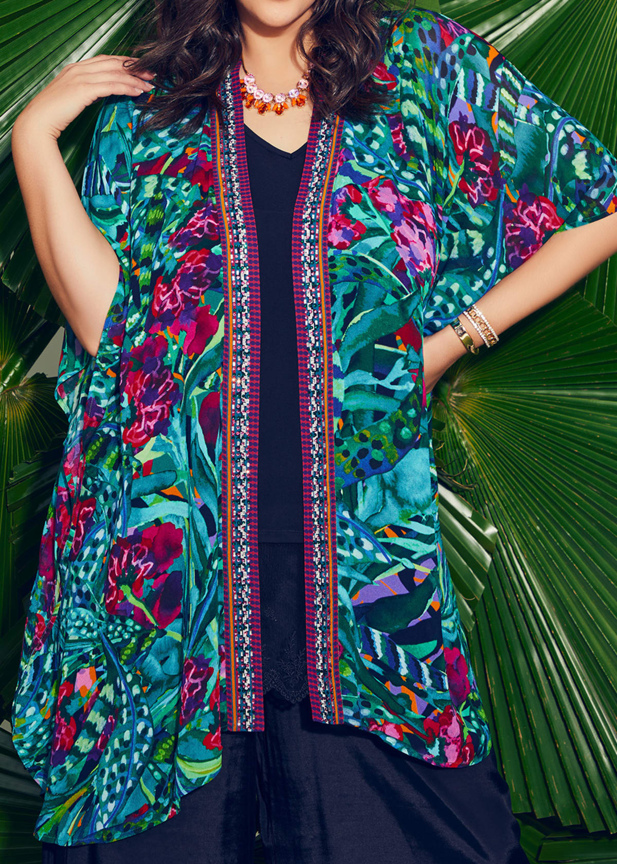 Natural Tropical Tones Kimono — photo 1 of 1