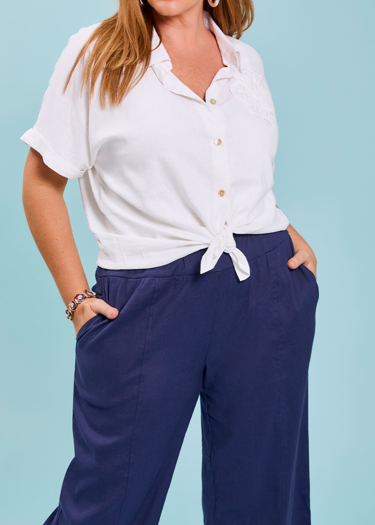 Linen Ayanna Applique Top — photo 1 of 1