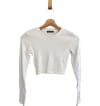 White Long Sleeve Crop Top