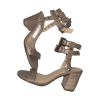 Studded Block Heel Sandals with Ankle Straps