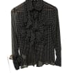 Silk Polka Dot Ruffle Blouse