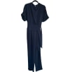 Navy Tie Waist Jumpsuit