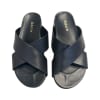 Black Leather Slides