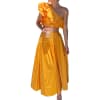 One Shoulder Ruffle Top And Maxi Skirt Set