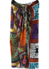 Satin Print Skirt with front slit