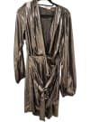 Metallic Wrap Dress